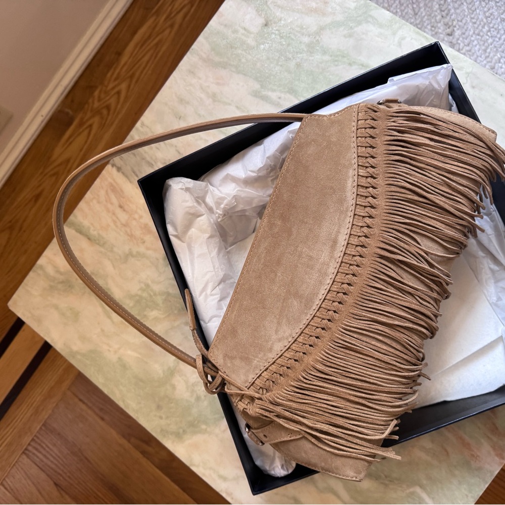 Ralph Lauren Collection Tan Fringe Shoulder Bag - Picture 10 of 13